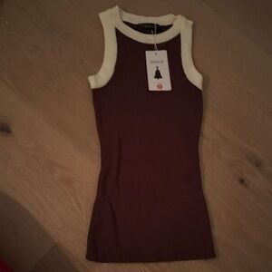 ZESICA Women's Brown Tank Top